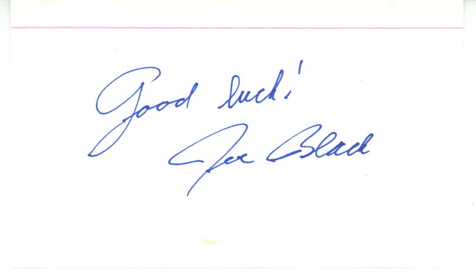 Joe Black Autographed Brooklyn Dodgers Index Card w/Good Luck Beckett 56541 1 Joe Black Autographed Brooklyn Dodgers Index Card w/Good Luck Beckett 56541