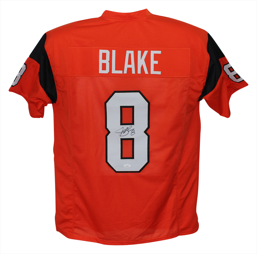 Jeff Blake Autographed/Signed Pro Style Orange XL Jersey Beckett