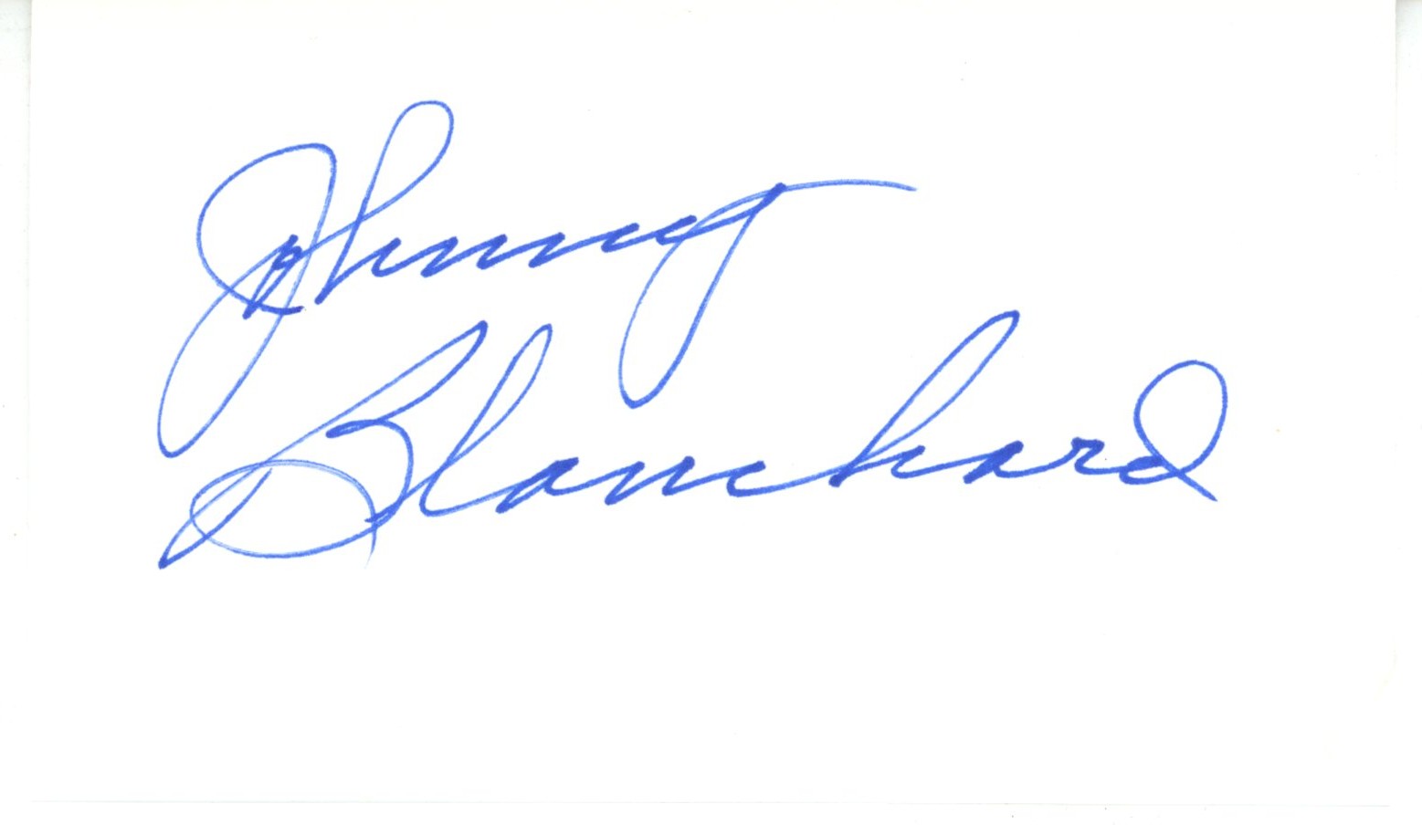 Johnny Blanchard Autographed/Signed New York Yankees Index Card Beckett 56524