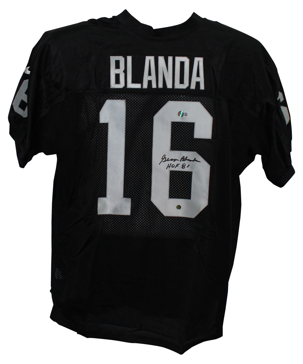 George Blanda Autographed Oakland Raiders Nike Black 56 Jersey HOF BAS