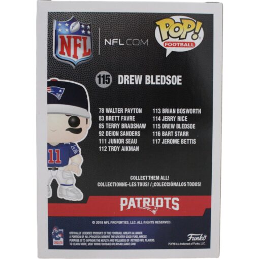 Drew Bledsoe Autographed New England Patriots Funko Pop! 115 Beckett 46749