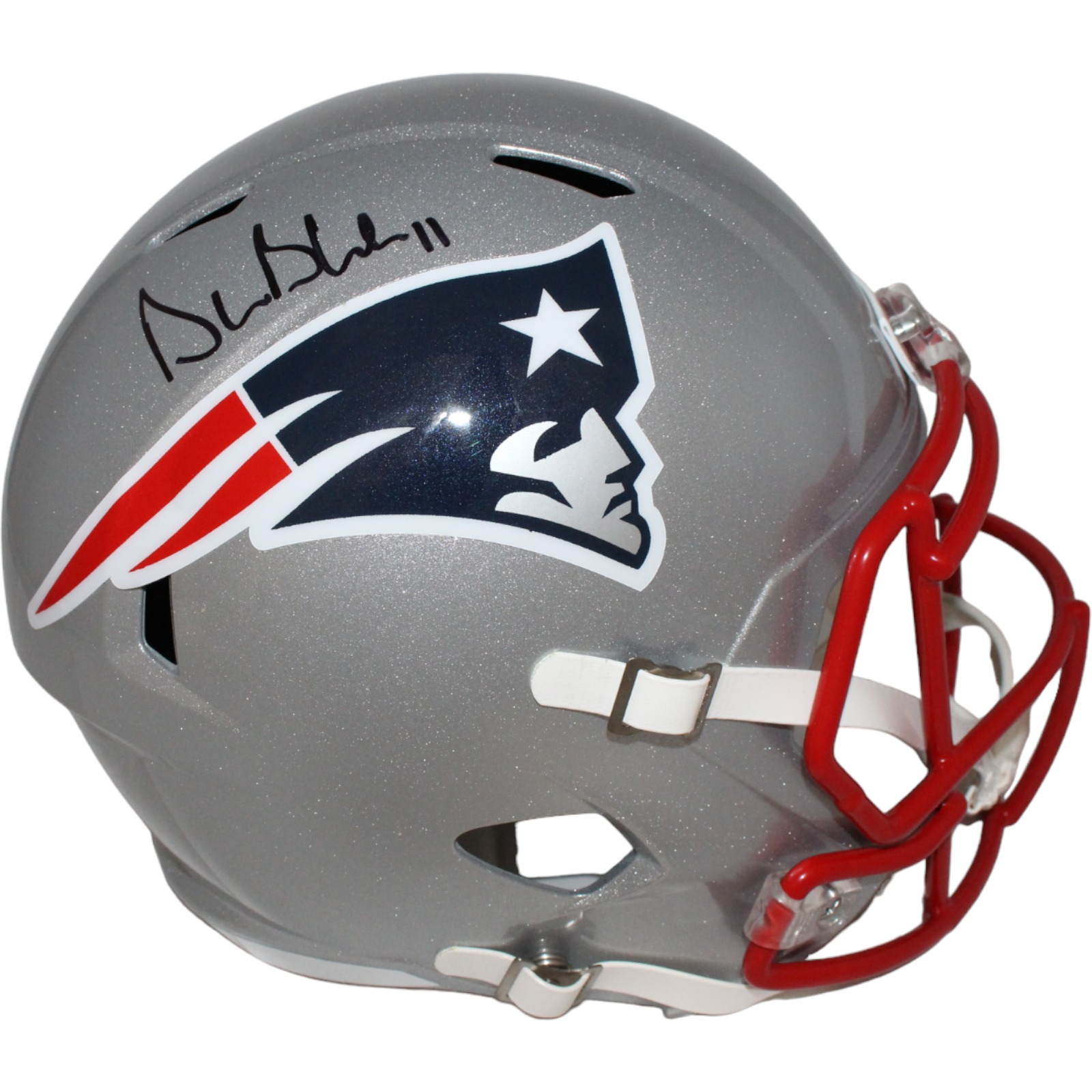 Drew Bledsoe Signed New England Patriots F/S Helmet Beckett