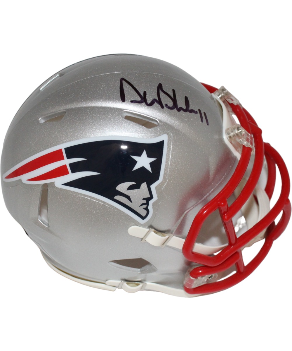 Drew Bledsoe Signed New England Patriots Speed Mini Helmet Beckett