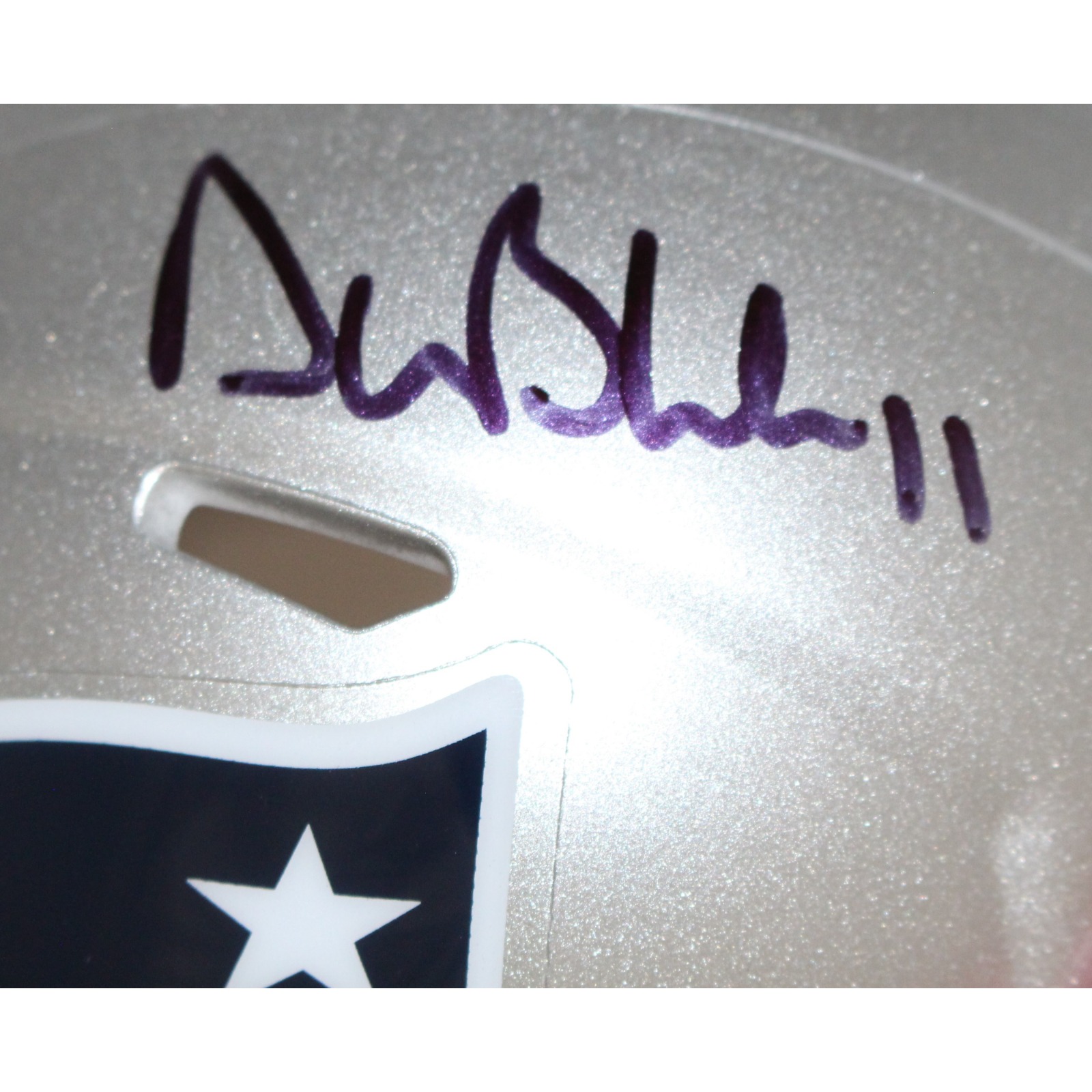 Drew Bledsoe Signed New England Patriots Speed Mini Helmet Beckett