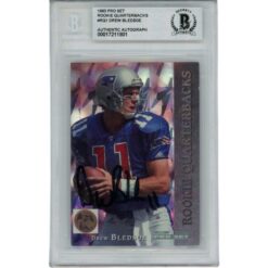 Drew Bledsoe Signed New England Patriots 93 Pro Set Card Slab Beckett 56130