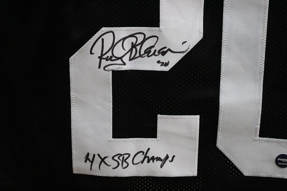 Rocky Bleier Autographed Pro Style Black XL Jersey 4x SB Champ Beckett