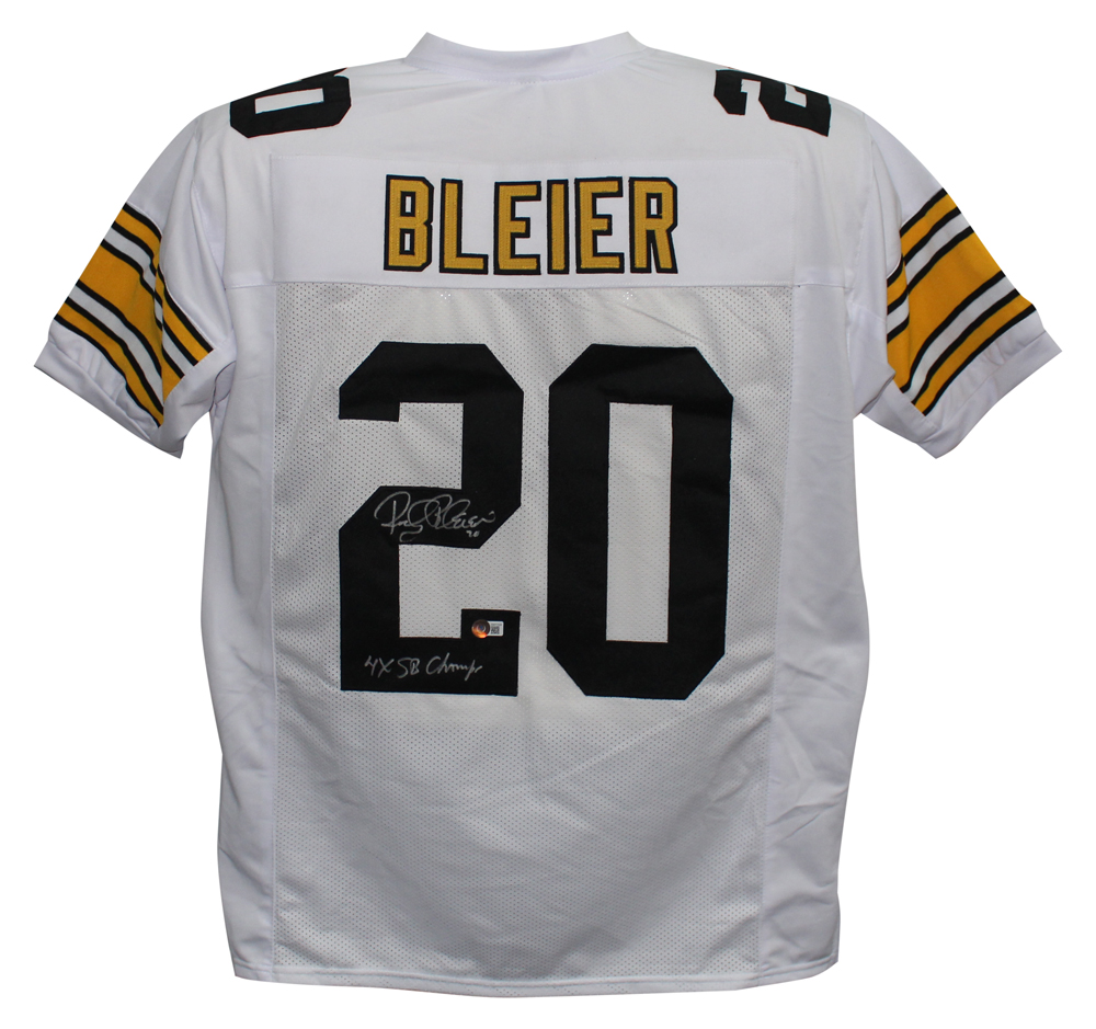 Rocky Bleier Autographed Pro Style White XL Jersey 4x Champs Beckett