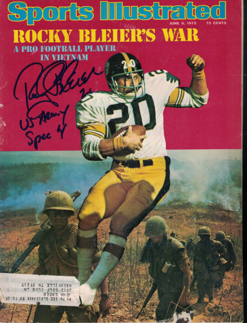 Rocky Bleier Signed Pittsburgh Steelers Sports Illustrated Magazine JSA 24875