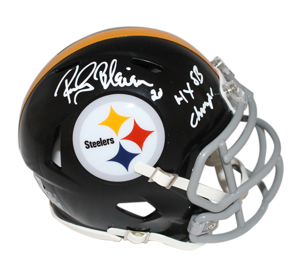 Rocky Bleier Signed Pittsburgh Steelers Mini Helmet 4x SB insc. Beckett
