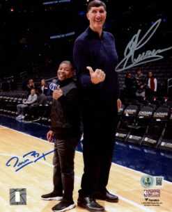 Muggsy Bogues Gheorghe Muresan Autographed Hornets/Bullets 8x10 Photo BAS 54774