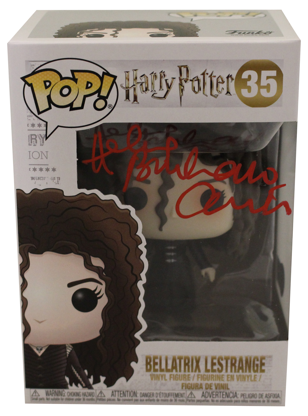 Helen Bonham Carter Signed Harry Potter Funko Pop #35 Bellatrix Lestrange