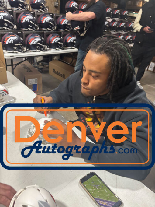 Nik Bonitto Autographed/Signed Denver Broncos Alt 2024 Mini Helmet Beckett 49124
