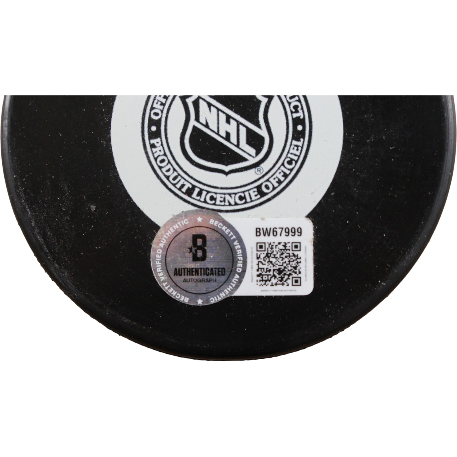 Ray Bourque Autographed/Signed Boston Bruins Logo Puck Beckett 56514 4 Ray Bourque Autographed/Signed Boston Bruins Logo Puck Beckett 56514