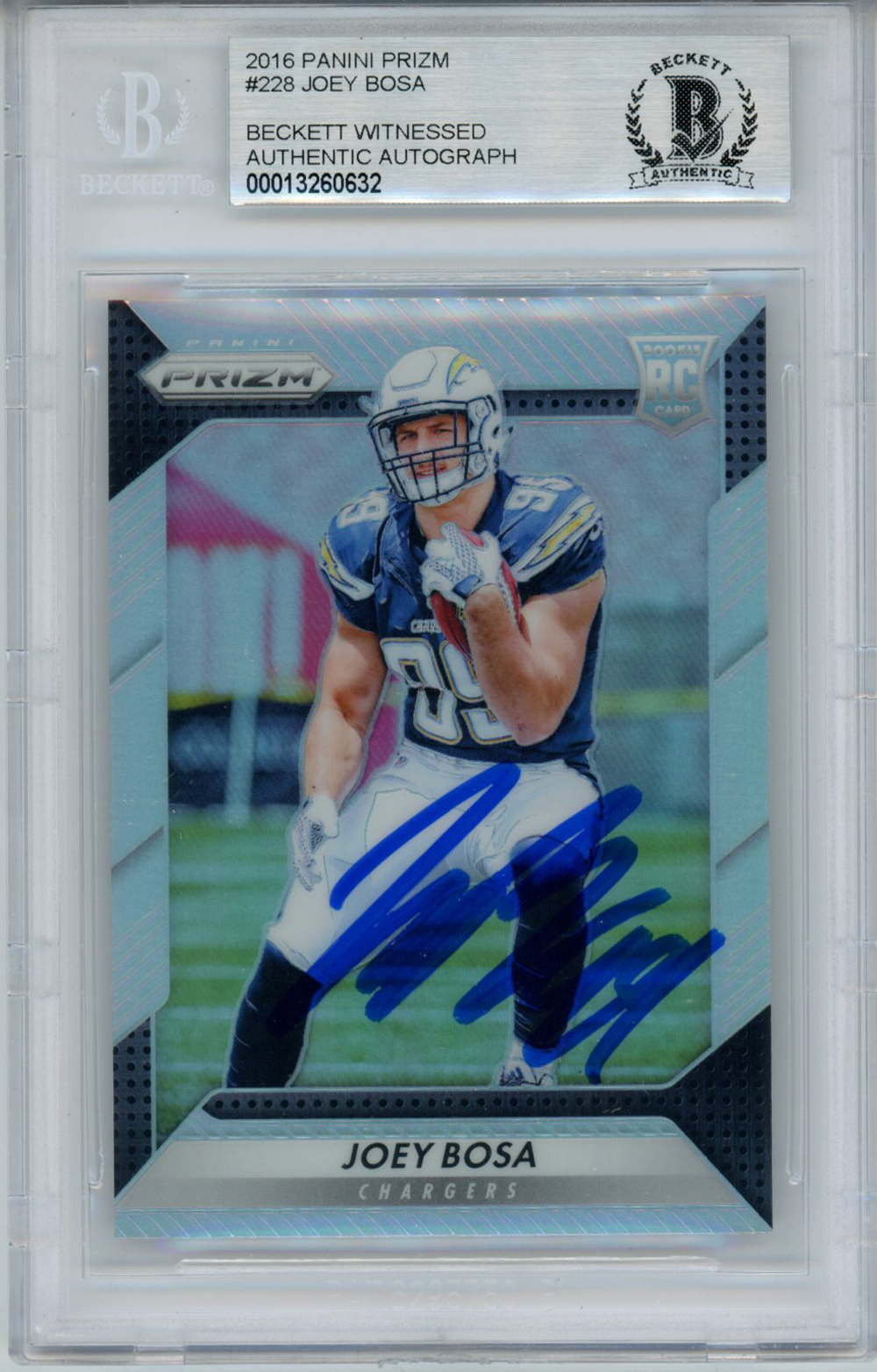 Joey Bosa Autographed 2016 Panini Prizm #228 Rookie Card BAS Slab