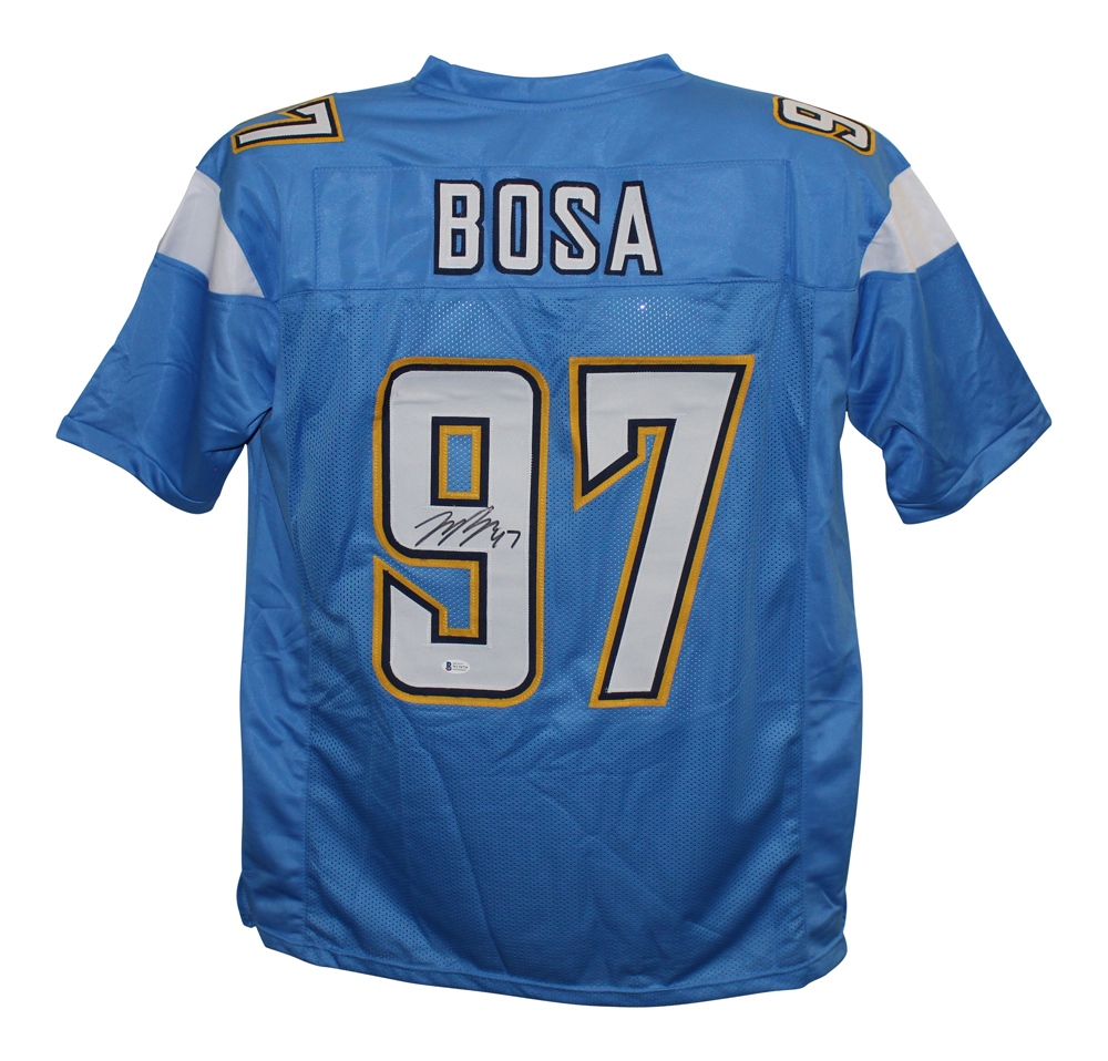 Joey Bosa Autographed/Signed Pro Style Blue XL Jersey BAS 28940