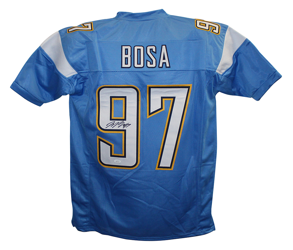 Joey Bosa Autographed/Signed Los Angeles Chargers Blue XL Jersey