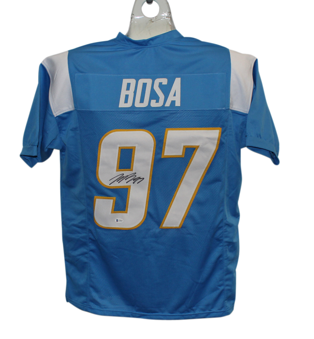 Joey Bosa Autographed/Signed Pro Style Blue XL Jersey BAS 32344