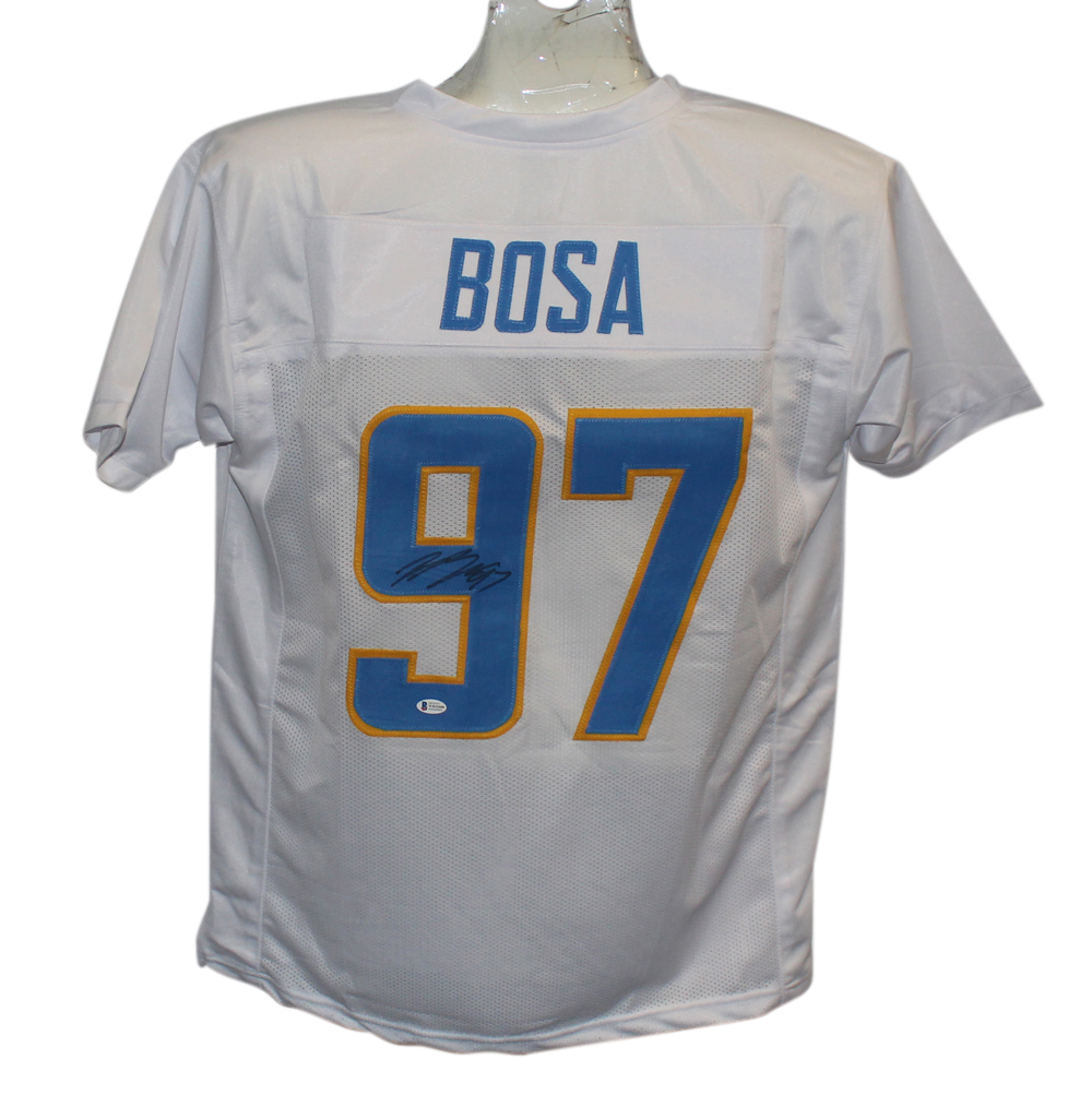 Joey Bosa Autographed/Signed Pro Style White XL Jersey BAS 32345
