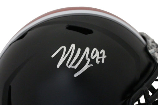 Nick Bosa Signed Ohio State Buckeyes Black Speed Replica Helmet JSA 24886