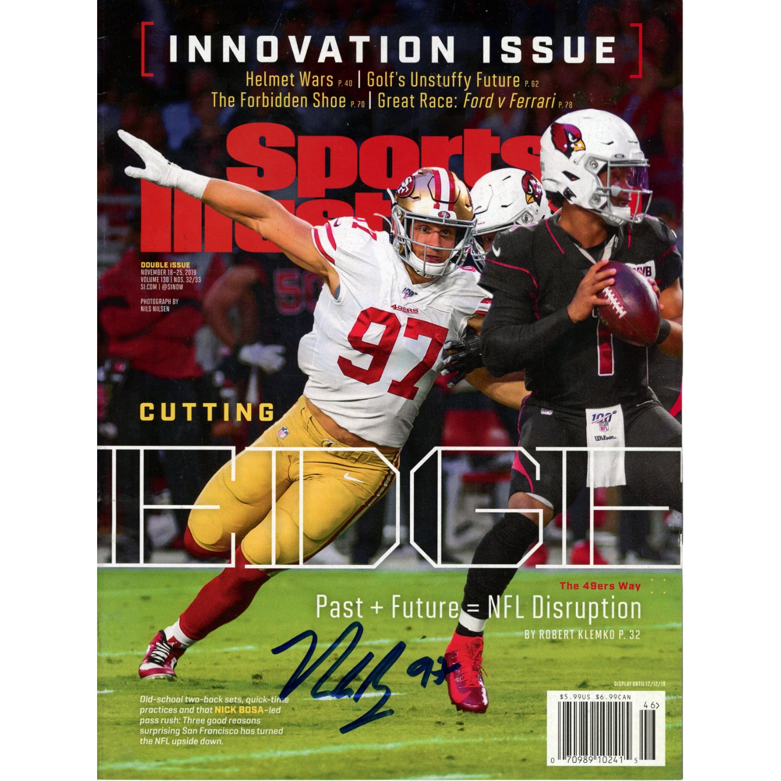 Nick Bosa Autographed San Francisco 49ers Sports Illustrated Beckett 54804