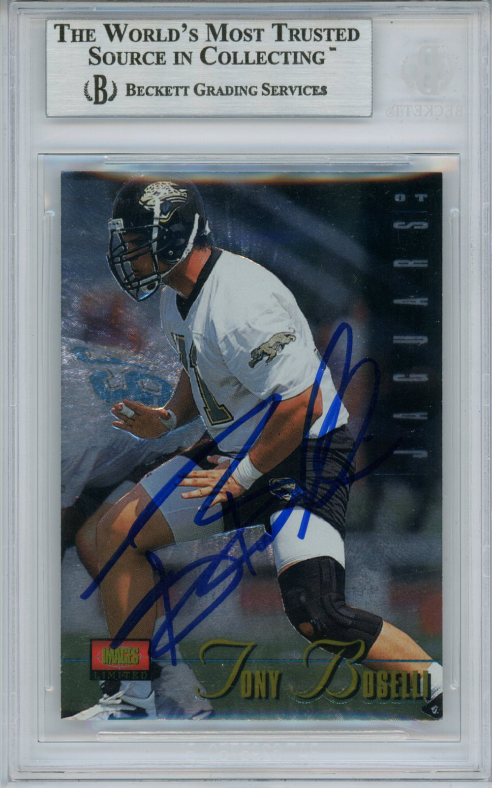 Tony Boselli Autographed/Signed 1995 Images Limited Rookie Card BAS Slab