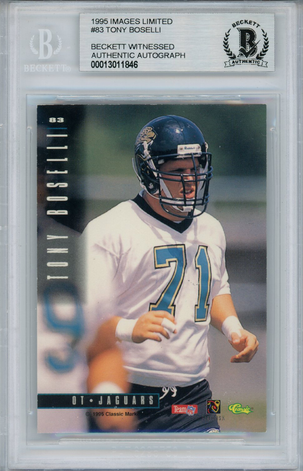 Tony Boselli Autographed/Signed 1995 Images Limited Rookie Card BAS Slab