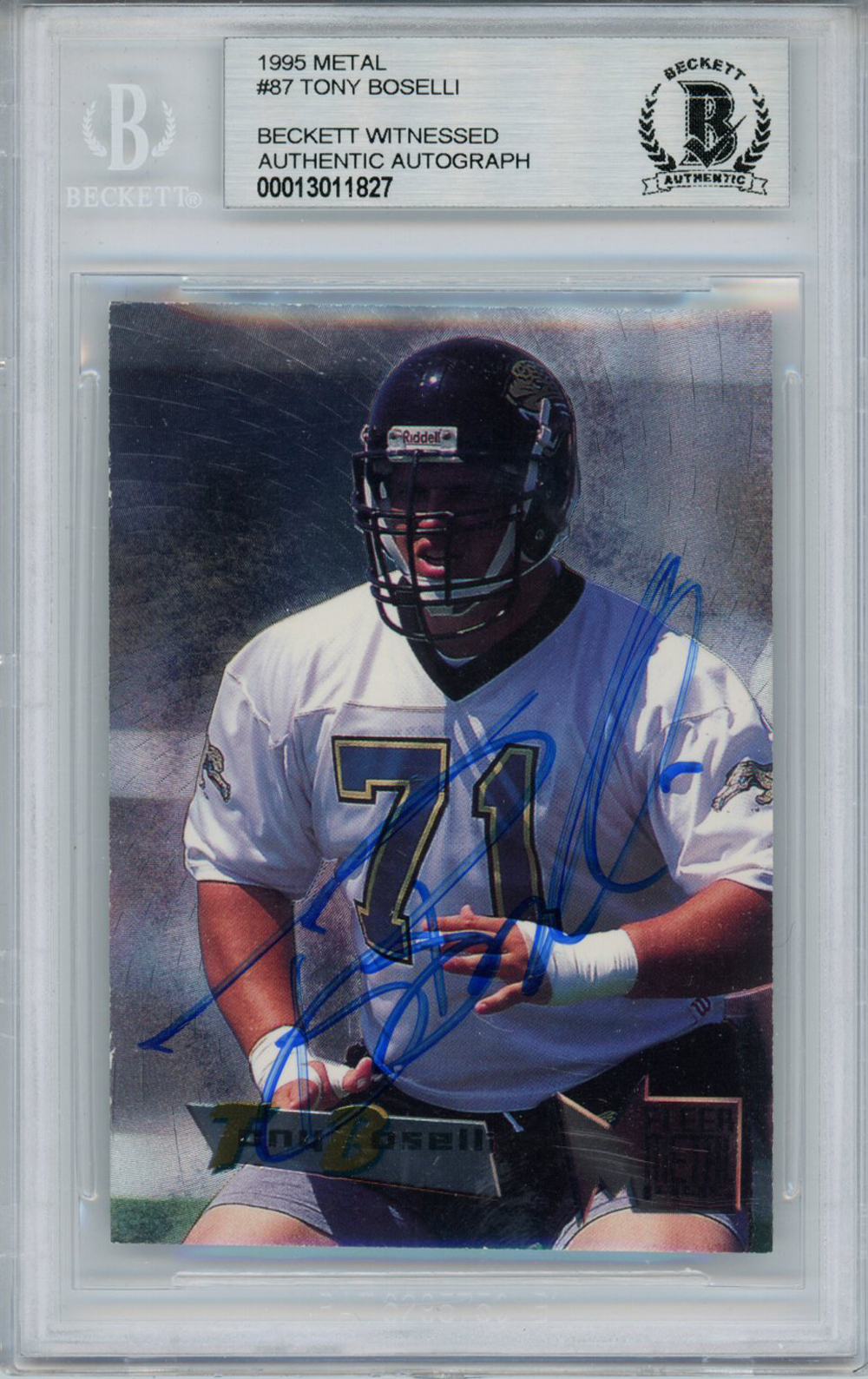 Tony Boselli Autographed/Signed 1995 Metal #87 Rookie Card BAS Slab