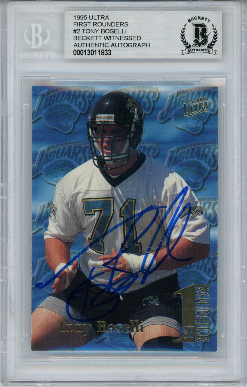 Tony Boselli Autographed 1995 Ultra First Rounders #2 Rookie Card BAS Slab