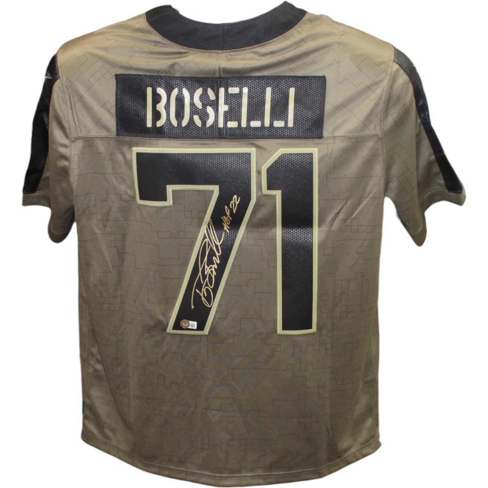 Tony Boselli Signed Jacksonville Jaguars Salute XL Jersey HOF Beckett