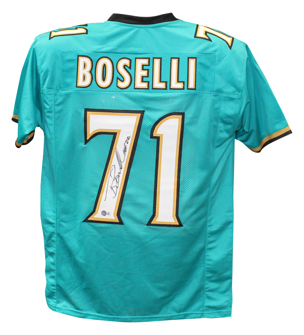 Tony Boselli Autographed Jacksonville Jaguars Pro Style Teal XL Jersey  BAS 