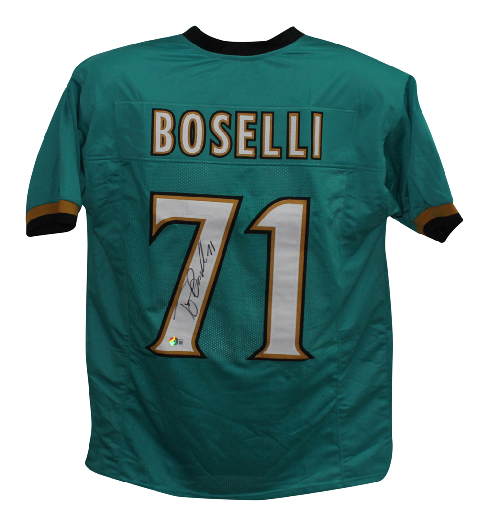Tony Boselli Autographed/Signed Pro Style Teal XL Jersey BAS