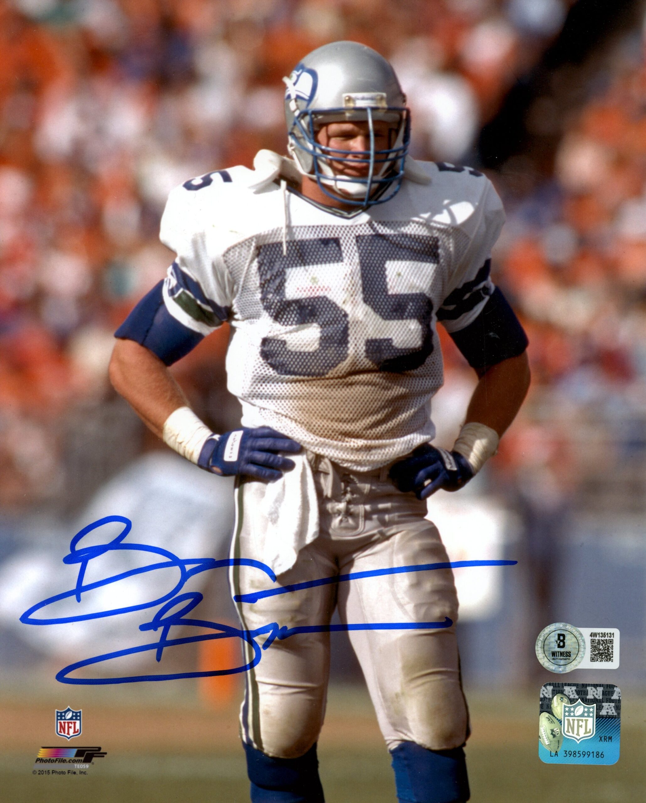 Brian Bosworth Autographed Seattle Seahawks 8x10 Photo Beckett Witness 54724