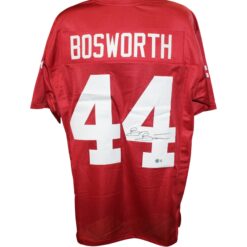 Brian Bosworth Autographed College Style XL Red Jersey Beckett Witness 54285