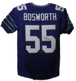 Brian Bosworth Autographed/Signed Seattle Seahawks Blue XL Jersey JSA 15099