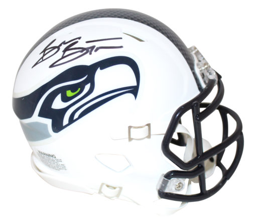 Brian Bosworth Autographed Seattle Seahawks Flat White Mini Helmet BAS 26633