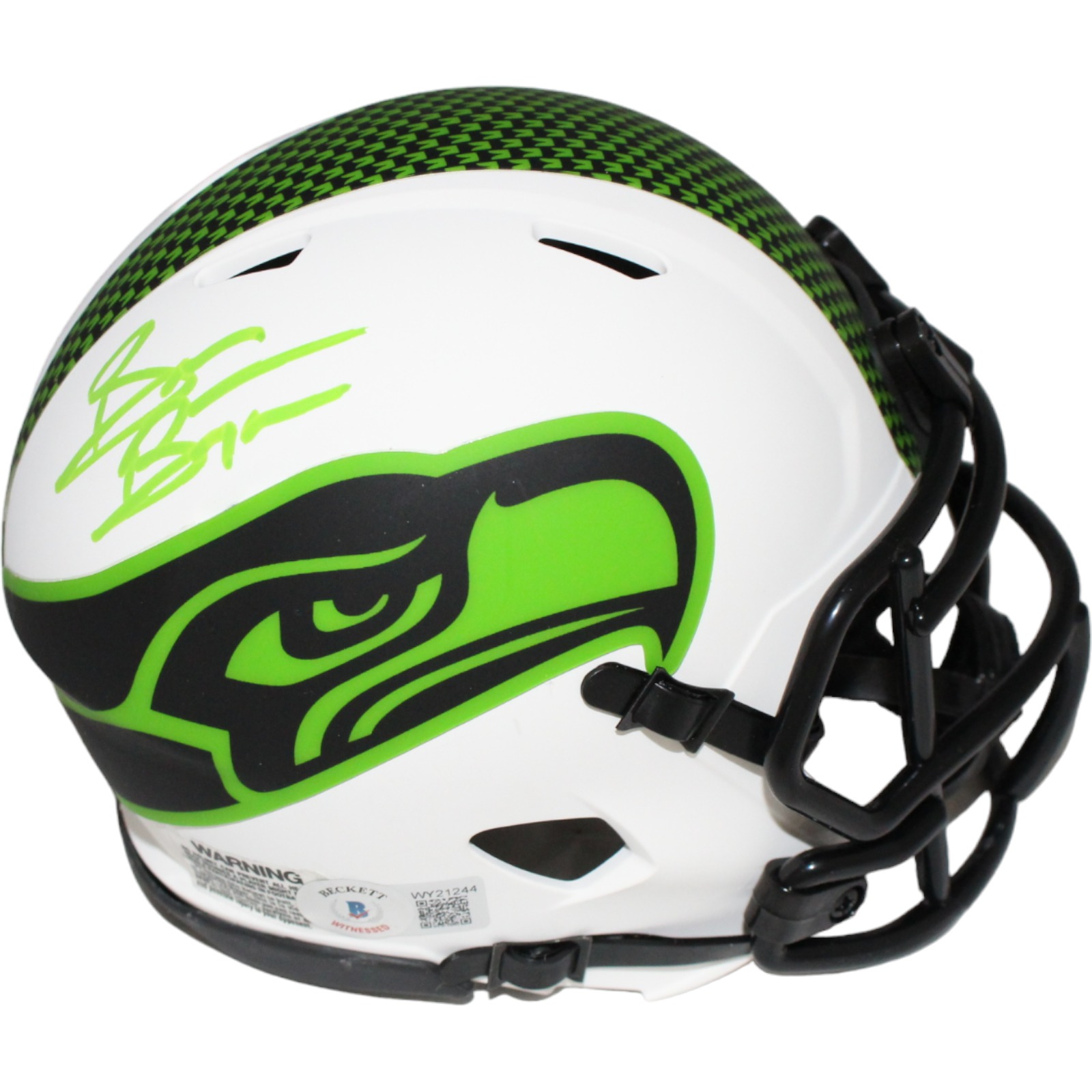 Brian Bosworth Autographed Seattle Seahawks Lunar Mini Helmet BAS 