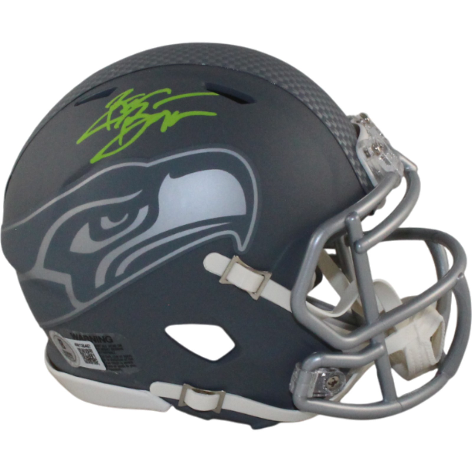 Brian Bosworth Autographed Seattle Seahawks Slate Mini Helmet Beckett WIT 54739