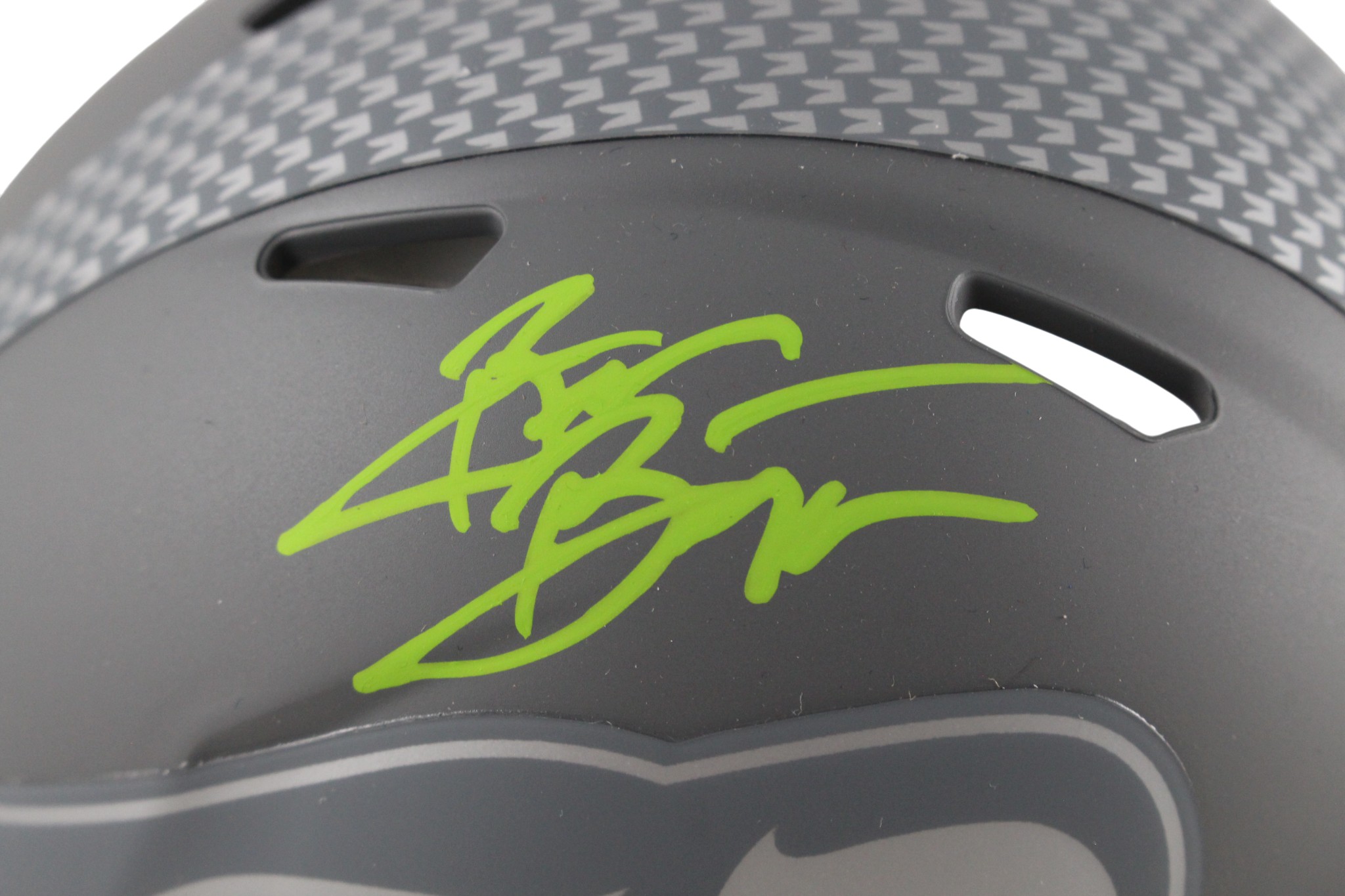 Brian Bosworth Autographed Seattle Seahawks Slate Mini Helmet Beckett WIT 54739 2 Brian Bosworth Autographed Seattle Seahawks Slate Mini Helmet Beckett WIT 54739