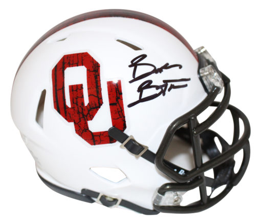 Brian Bosworth Autographed/Signed Oklahoma Sooners Wood Mini Helmet BAS 26631