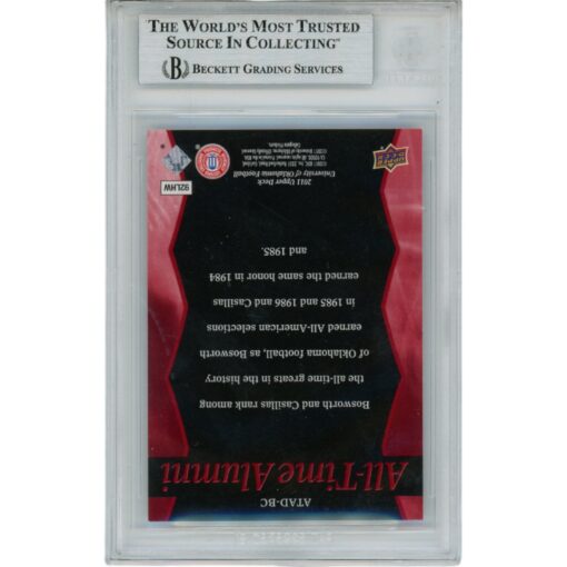 Brian Bosworth Tony Casilla Signed Upper Deck Trading Card Slab Beckett 48815