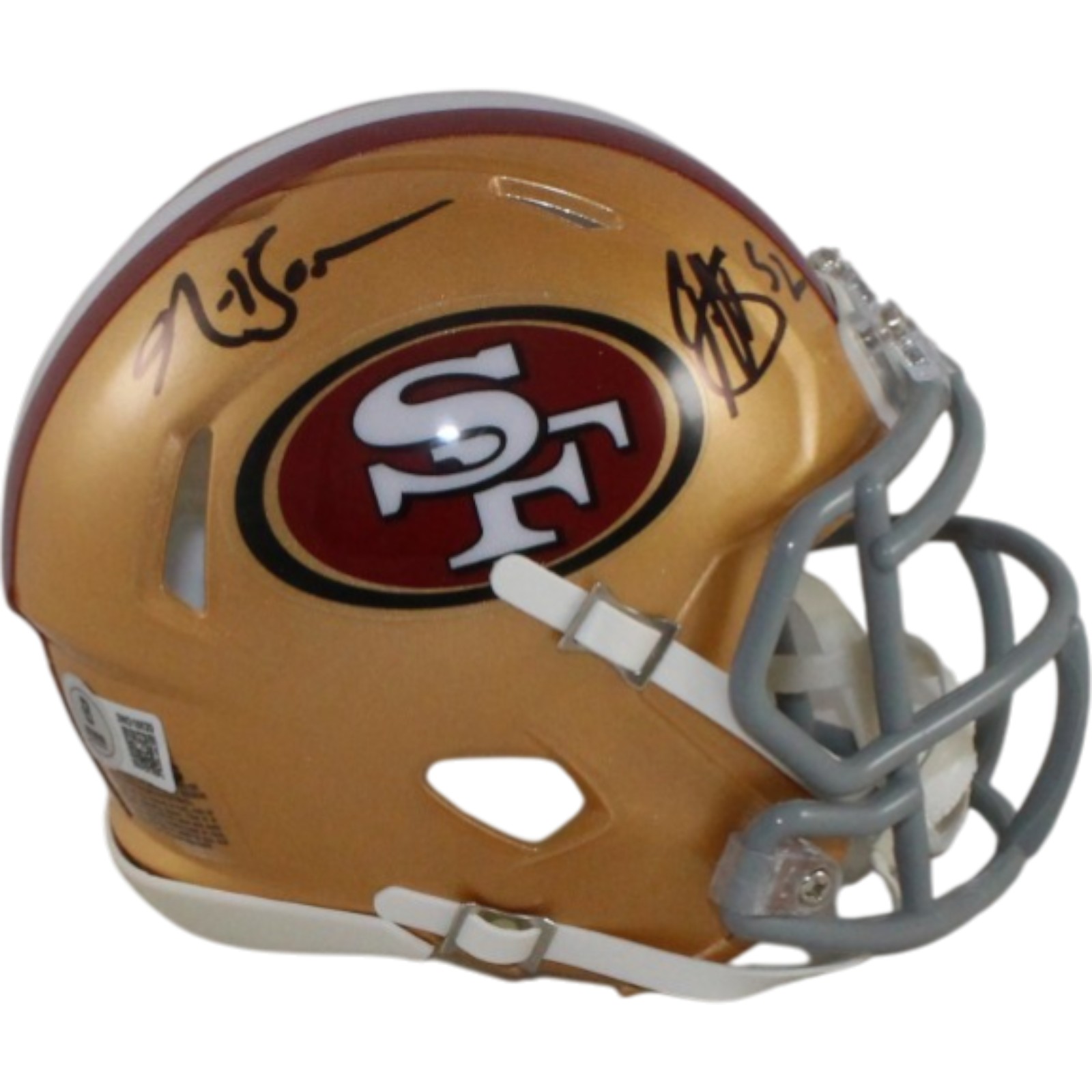 Patrick Willis NaVorro Bowman Signed San Francisco 49ers Mini Helmet BAS 55285