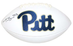 Tyler Boyd Autographed/Signed Pittsburgh Panthers White Logo Football JSA 23984