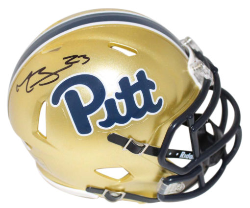 Tyler Boyd Autographed/Signed Pittsburgh Panthers Gold Mini Helmet JSA 23982