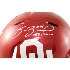 Sam Bradford Autographed Oklahoma Sooners Authentic Helmet Heisman Beckett 54272