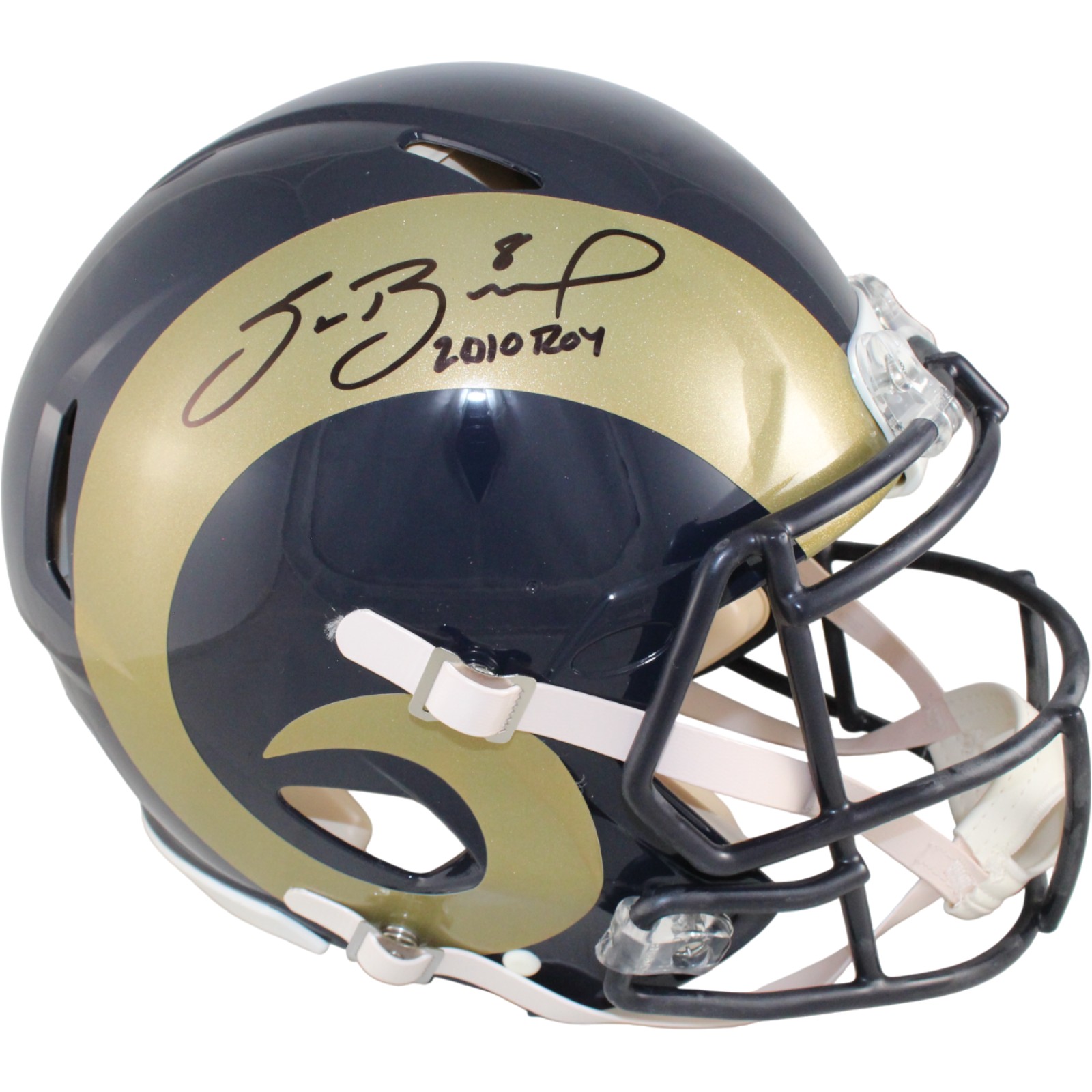 Sam Bradford Autographed St Louis Rams Authentic TB Helmet ROY Beckett 54043