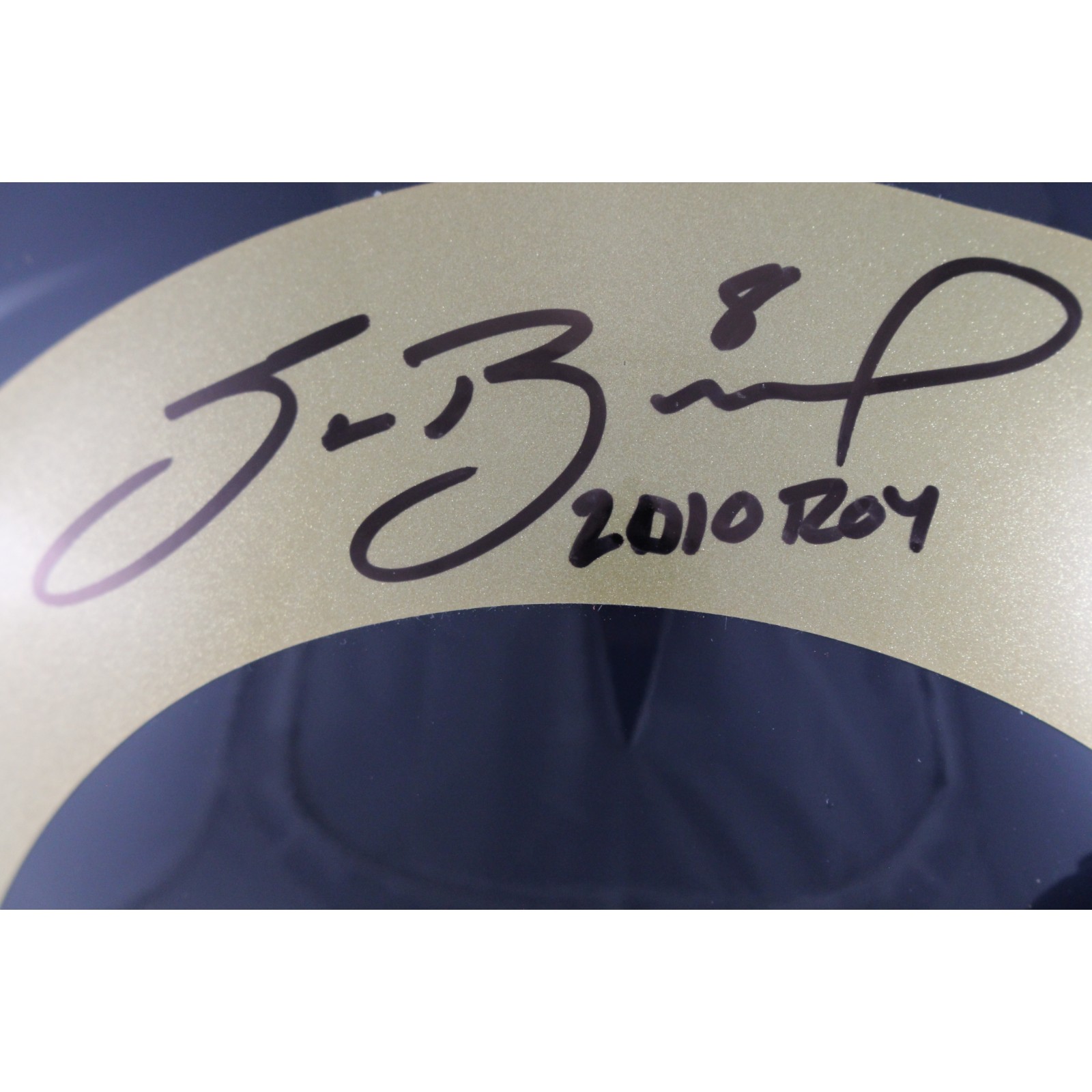 Sam Bradford Autographed St Louis Rams Authentic TB Helmet ROY Beckett 54043 2 Sam Bradford Autographed St Louis Rams Authentic TB Helmet ROY Beckett 54043