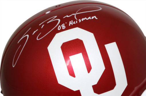 Sam Bradford Autographed Oklahoma Sooners Replica Helmet Heisman BAS 26647