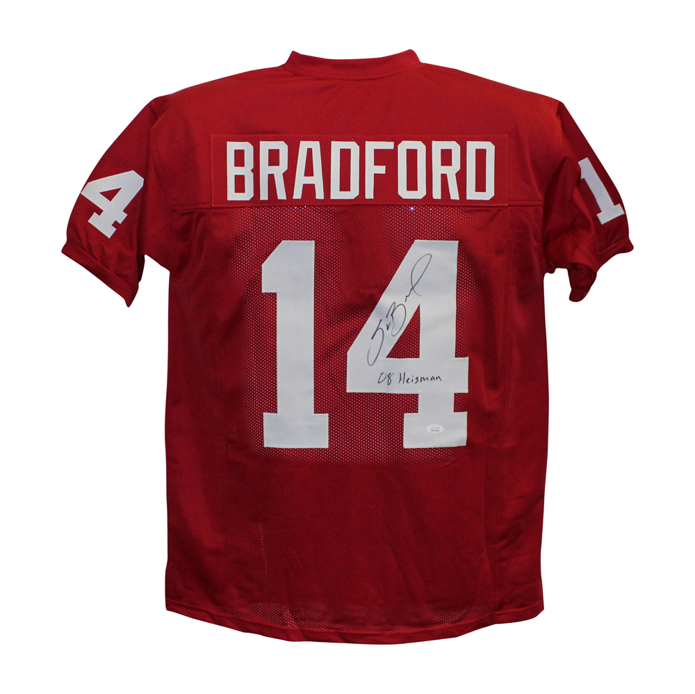 Sam Bradford Autographed/Signed College Style Red XL Jersey Heisman JSA  26644