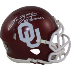 Sam Bradford Autographed Oklahoma Sooners Mini Helmet Heisman Beckett WIT 55036