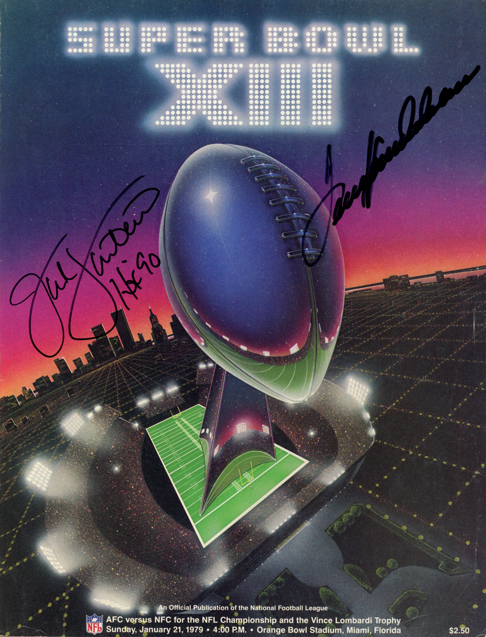 Terry Bradshaw & Jack Lambert Autographed Super Bowl XIII Program JSA 37381
